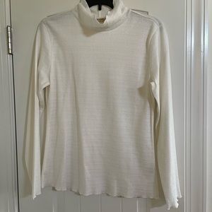 Soft Surroundings mock turtle neck with ruffles edges